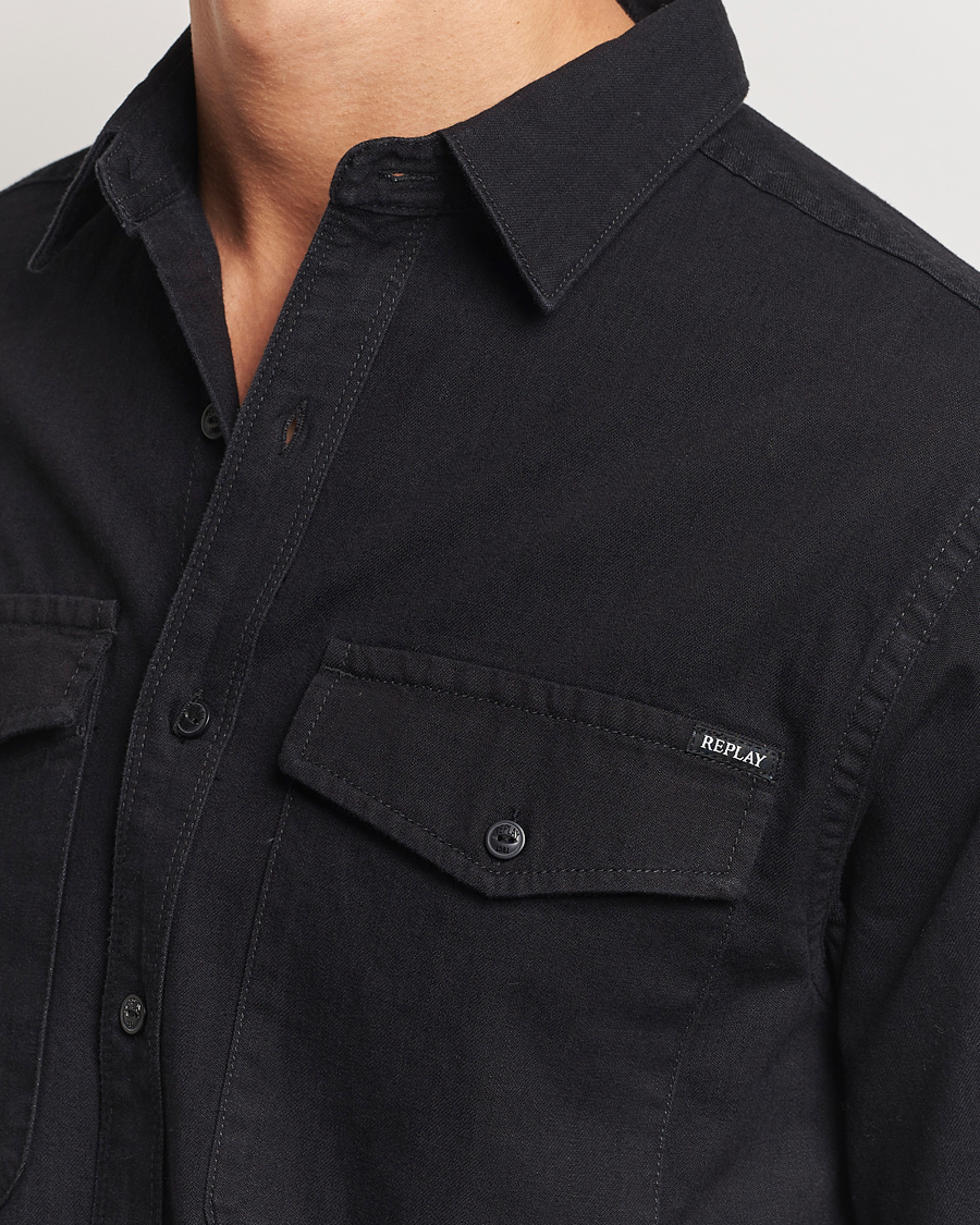 Herren | Hemden | Replay | Denim Shirt Washed Black