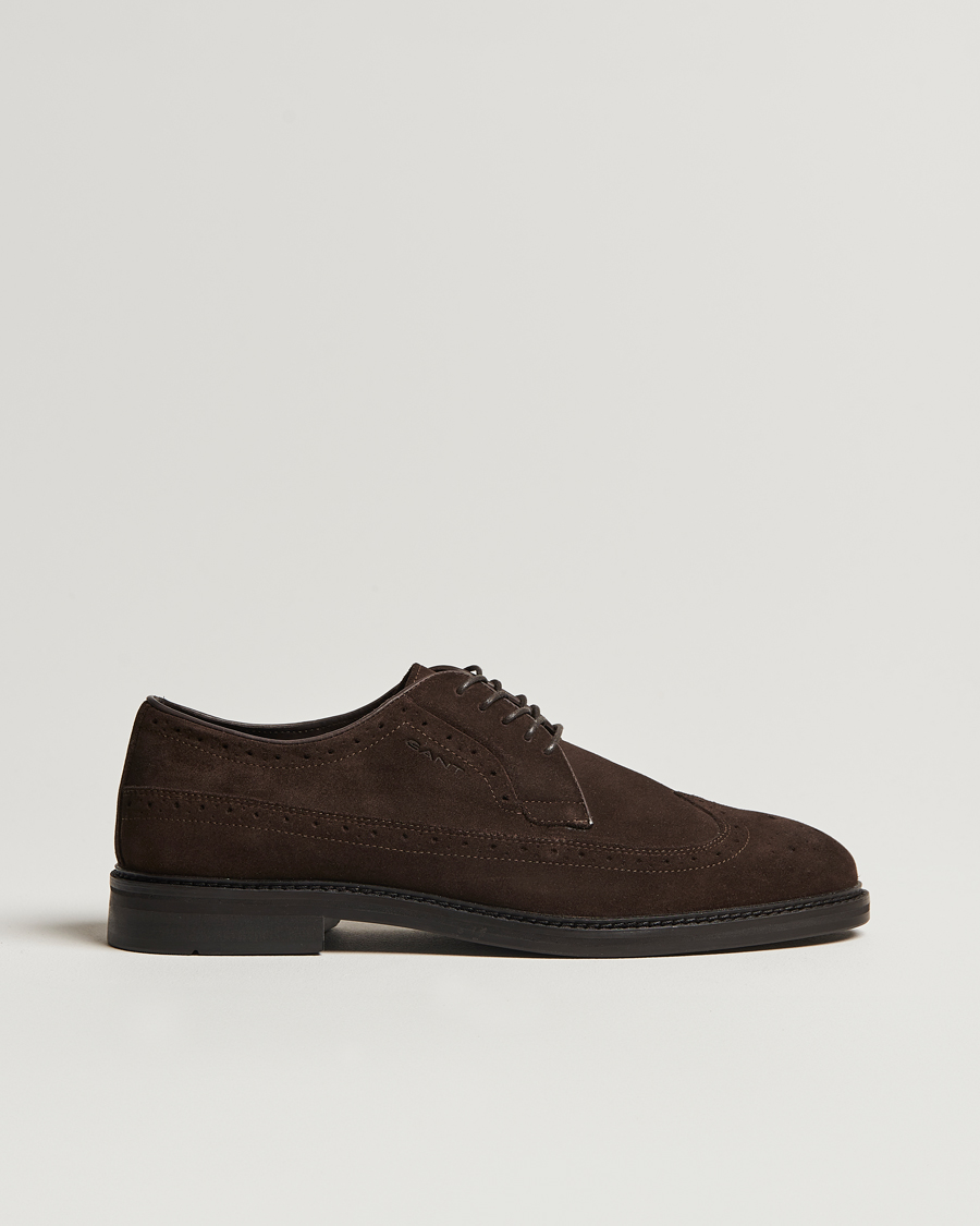 Herren | GANT Bidford Suede Brogues Ebony Brown | Gant | Bidford Suede Brogues Ebony Brown