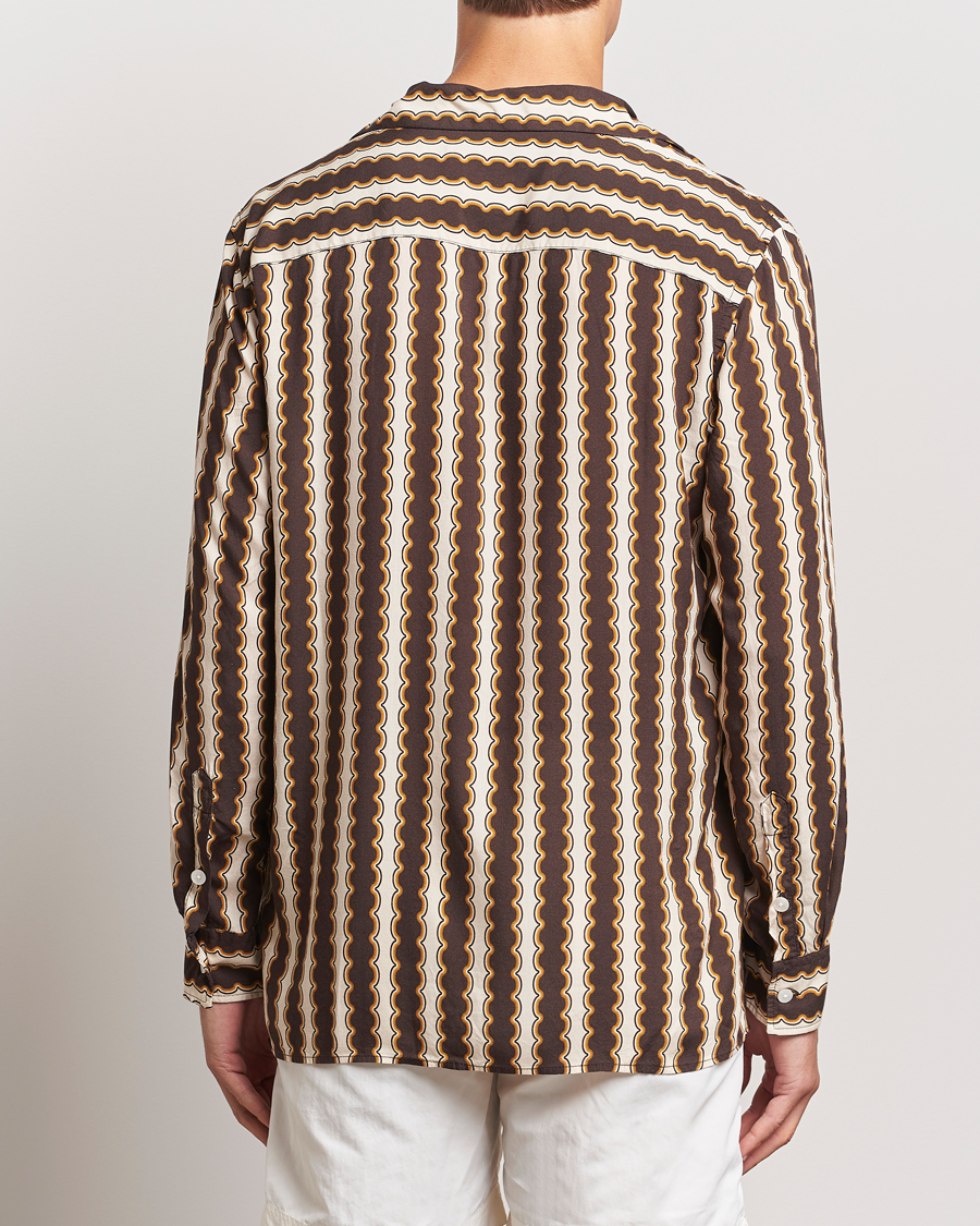 Herren | Hemden | OAS | Rapallo Long Sleeve Viscose Shirt Brown/Beige