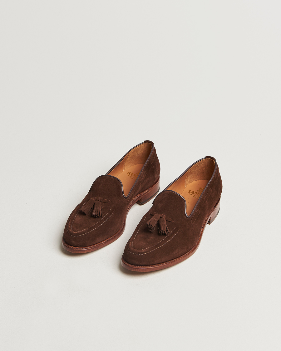 Herren | Sanders Finschley Suede Tassel Loafer Polo Snuff | Sanders | Finschley Suede Tassel Loafer Polo Snuff