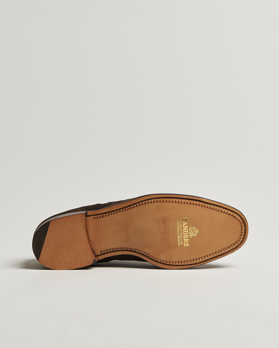 Herren | Sanders Moorgate Suede Semi Brogue Chocolate | Sanders | Moorgate Suede Semi Brogue Chocolate