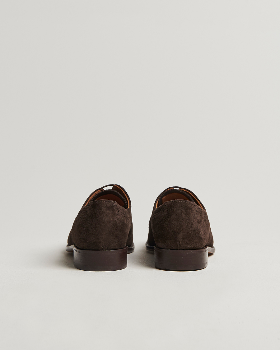 Herren | Sanders Moorgate Suede Semi Brogue Chocolate | Sanders | Moorgate Suede Semi Brogue Chocolate