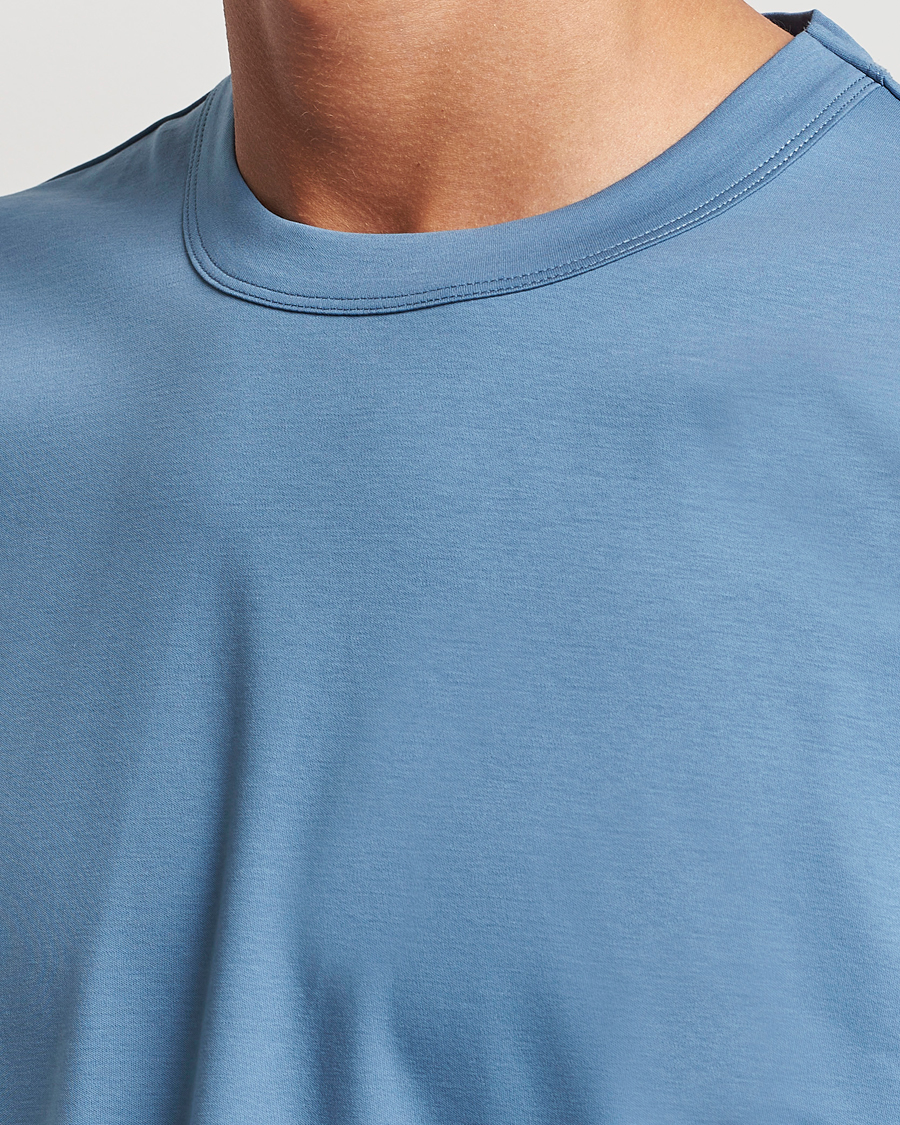 Herren | T-Shirts | NN07 | Pedro Mercerized Crew Neck T-Shirt Blue Jasper