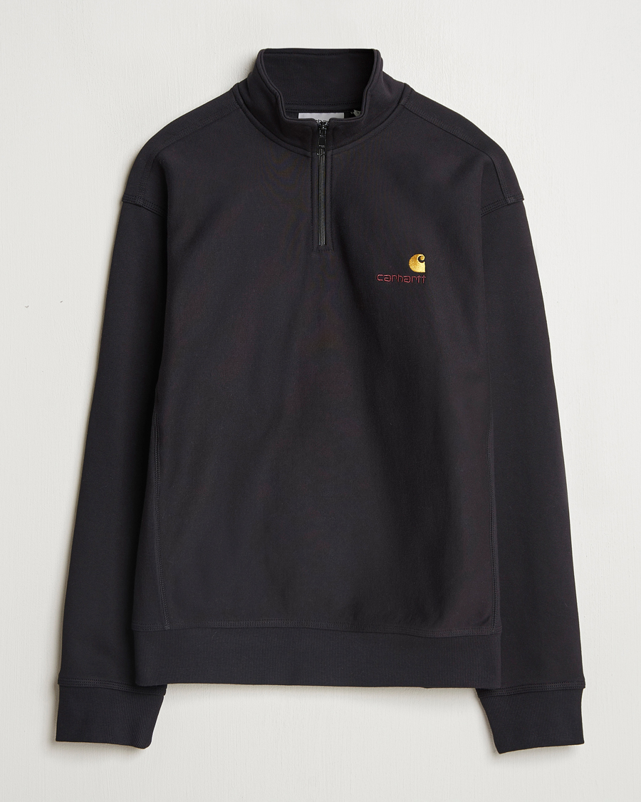 Herren | Pullover | Carhartt WIP | American Script Half Zip Sweatshirt Black