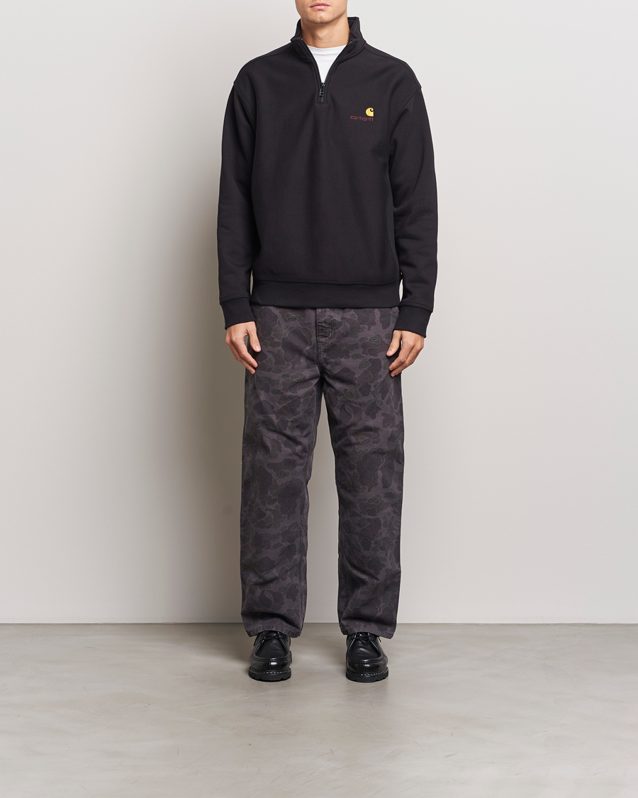 Herren | Pullover | Carhartt WIP | American Script Half Zip Sweatshirt Black