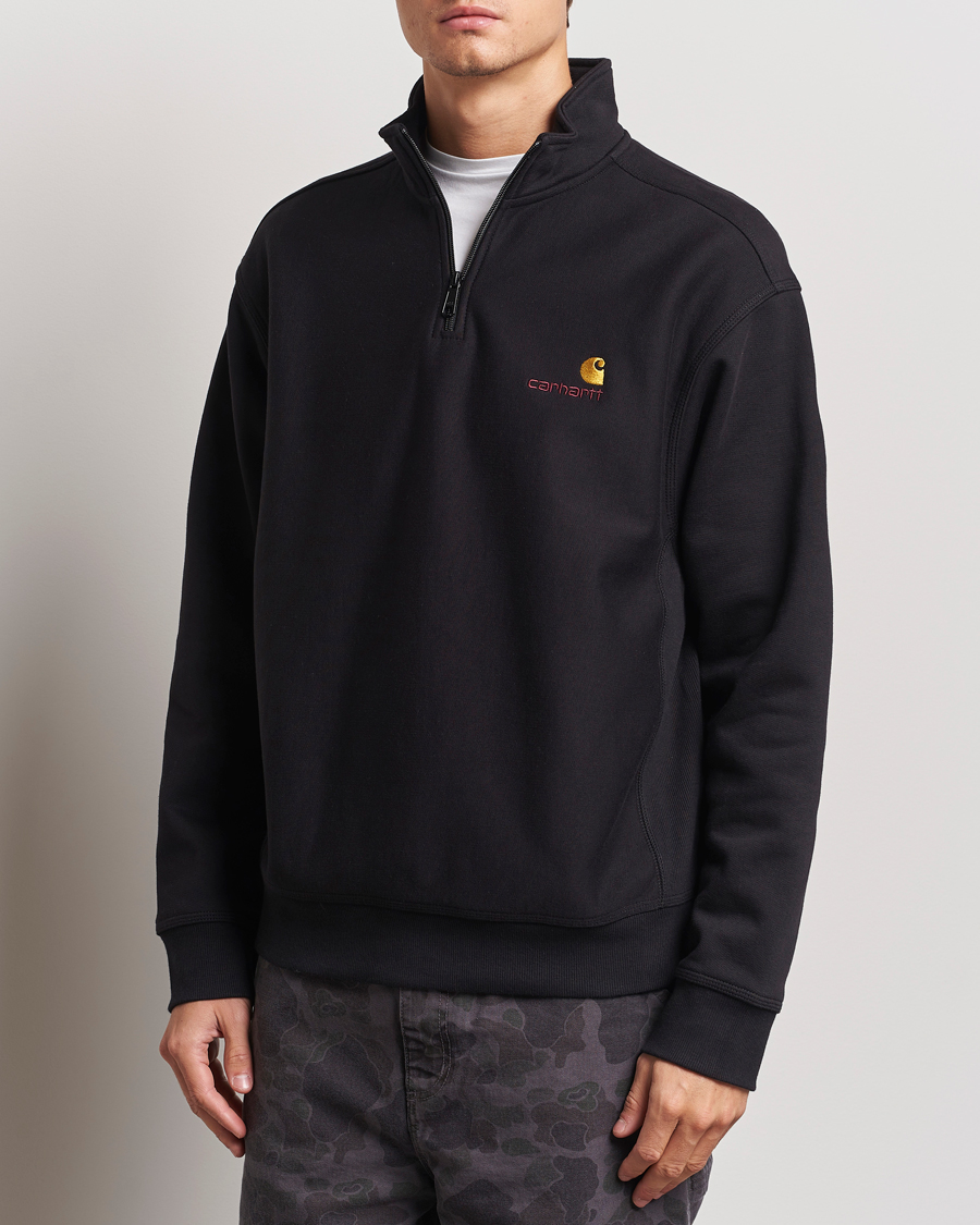 Herren | Pullover | Carhartt WIP | American Script Half Zip Sweatshirt Black