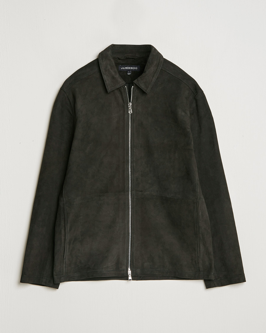 Herren | Jacken | J.Lindeberg | Jonah Suede Overshirt Washed Black