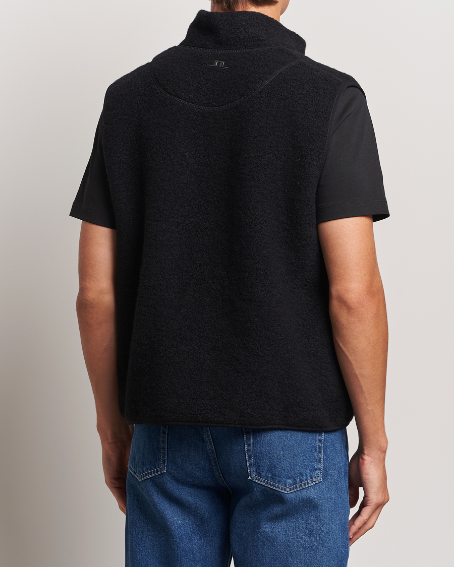 Herren | J.Lindeberg Duncan Wool Fleece Vest Black | J.Lindeberg | Duncan Wool Fleece Vest Black