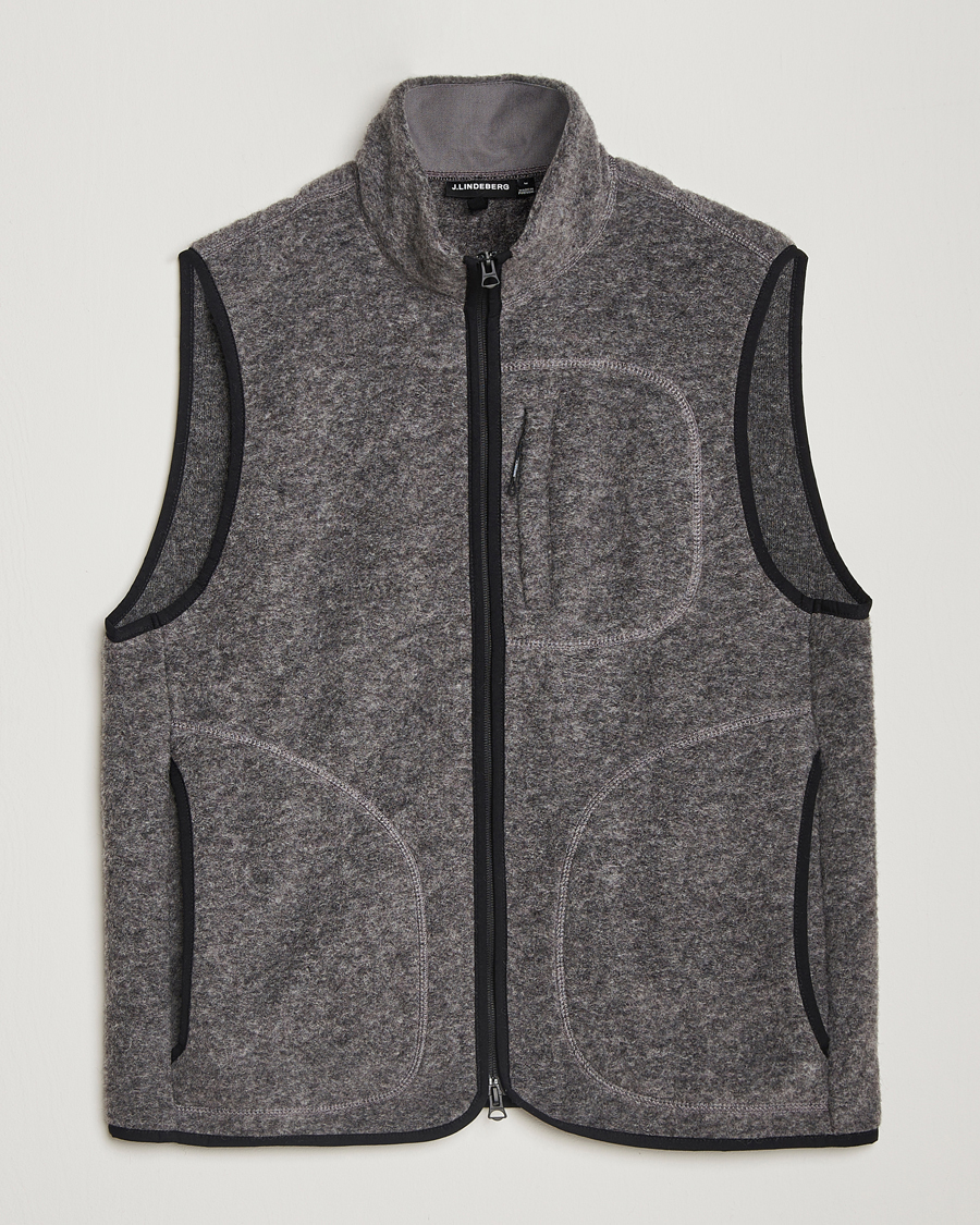 Herren | J.Lindeberg Duncan Wool Fleece Vest Light Grey Melange | J.Lindeberg | Duncan Wool Fleece Vest Light Grey Melange