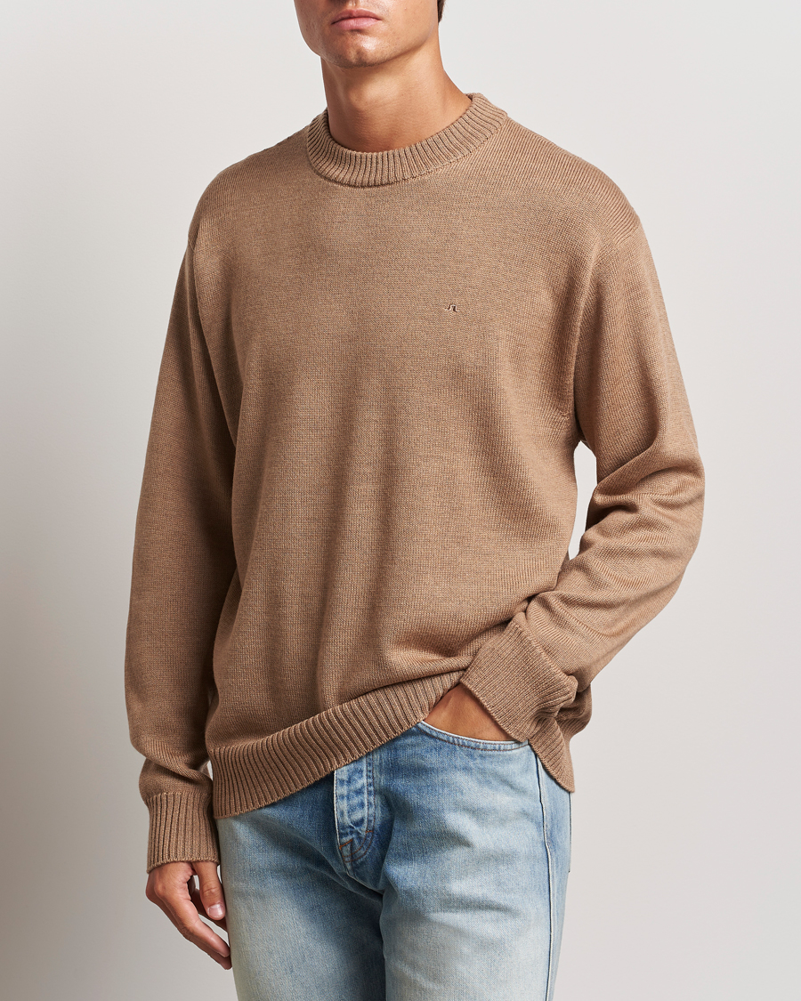 Herren | Pullover | J.Lindeberg | Kino Merino Crew Neck Tiger Brown
