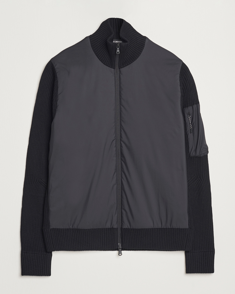 Herren | Jacken | J.Lindeberg | Beck Knitted Hybrid Jacket Black