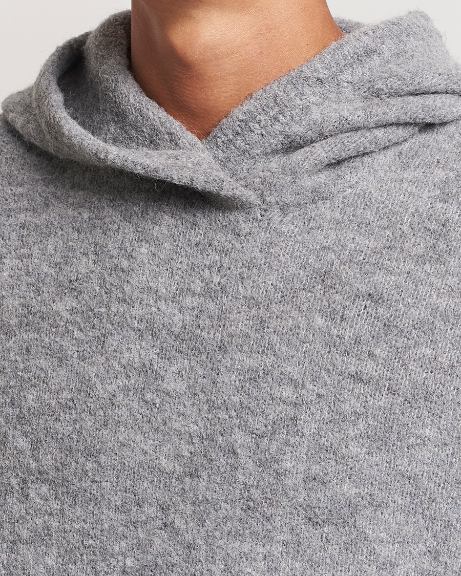 Herren | Pullover | J.Lindeberg | Broon Alpaca Blend Hoodie Mid Grey Melange