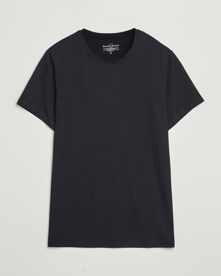 Herren | T-Shirts | Bread & Boxers | Tencel Crew Neck T-Shirt Black