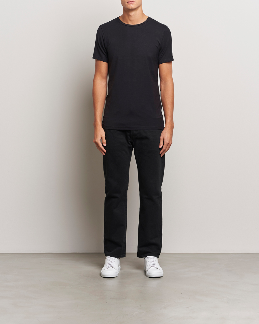 Herren | T-Shirts | Bread & Boxers | Tencel Crew Neck T-Shirt Black