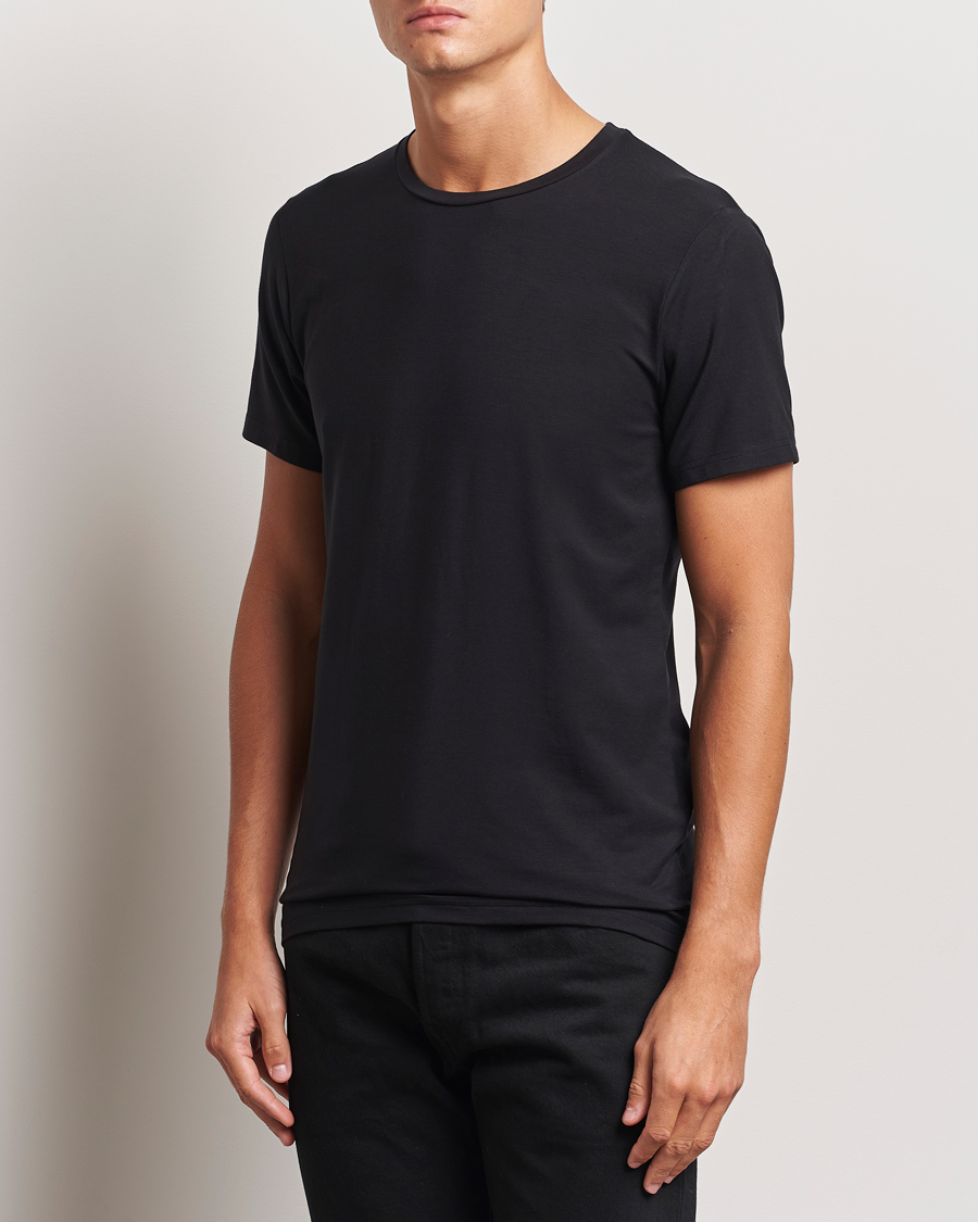 Herren | T-Shirts | Bread & Boxers | Tencel Crew Neck T-Shirt Black