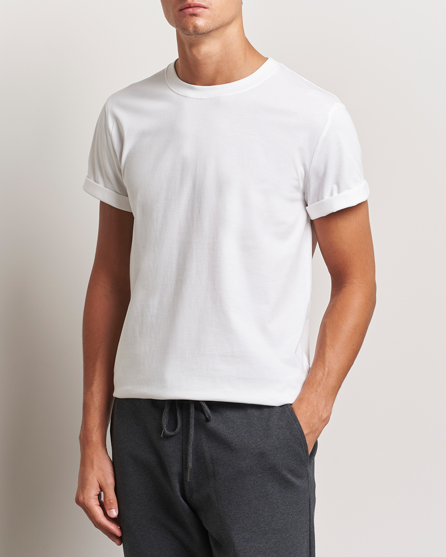 Herren | T-Shirts | Bread & Boxers | Roll-Up Crew Neck T-Shirt White