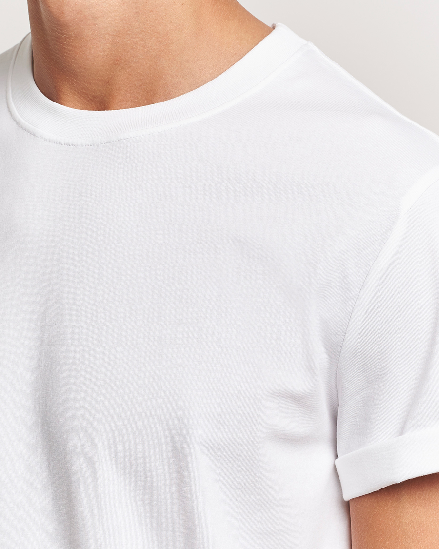 Herren | T-Shirts | Bread & Boxers | Roll-Up Crew Neck T-Shirt White