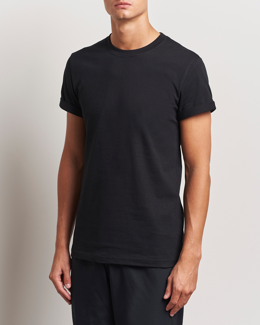 Herren | T-Shirts | Bread & Boxers | Roll-Up Crew Neck T-Shirt Black