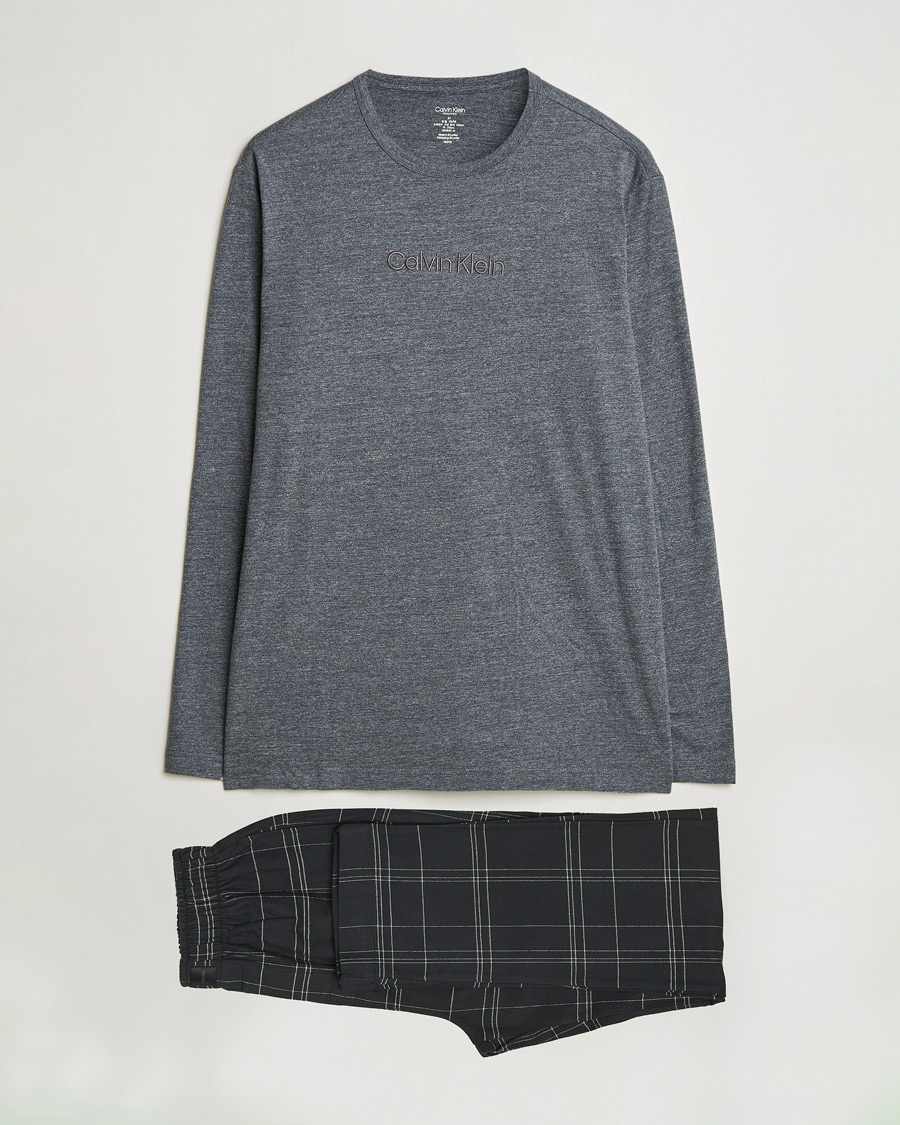 Herren | Calvin Klein Cotton Pyjama Set Charcoal/Black | Calvin Klein | Cotton Pyjama Set Charcoal/Black