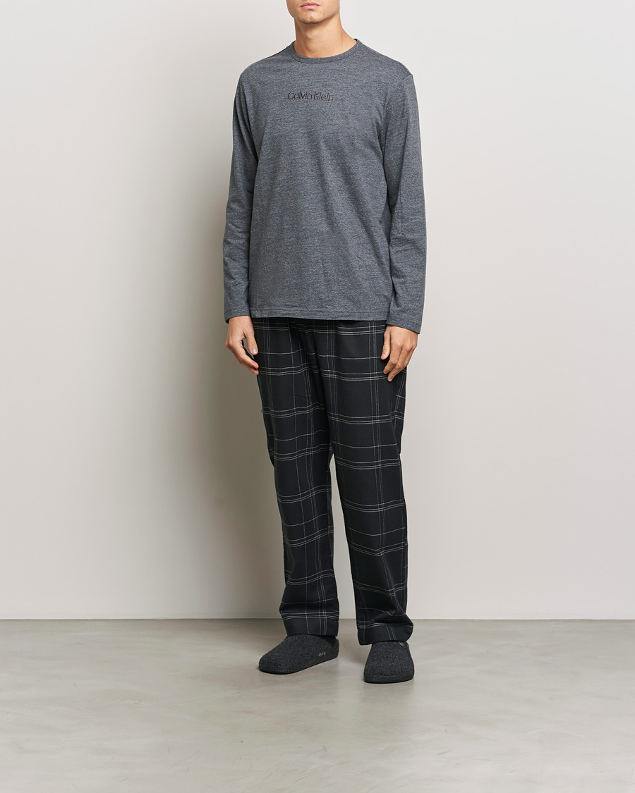 Herren | Calvin Klein Cotton Pyjama Set Charcoal/Black | Calvin Klein | Cotton Pyjama Set Charcoal/Black