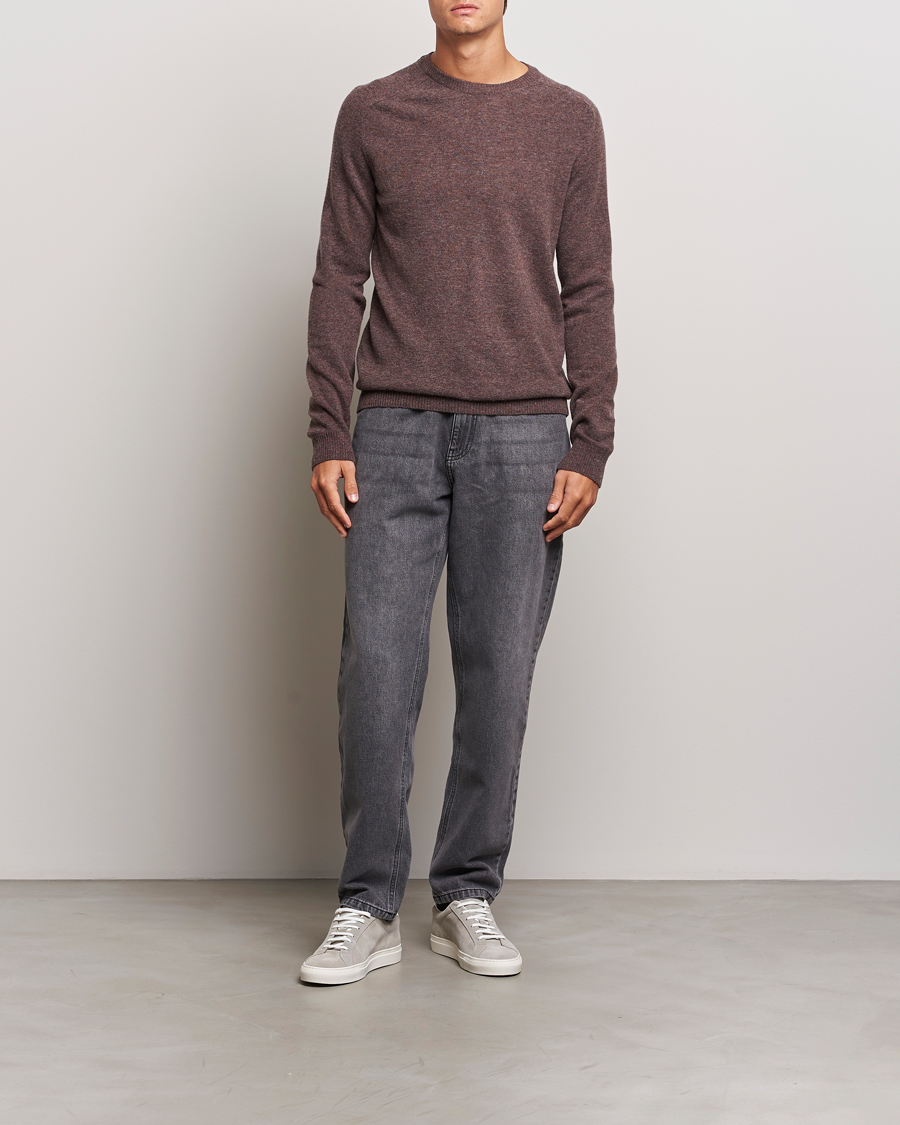 Herren | Pullover | KnowledgeCotton Apparel | Lambswool Roundneck Brown