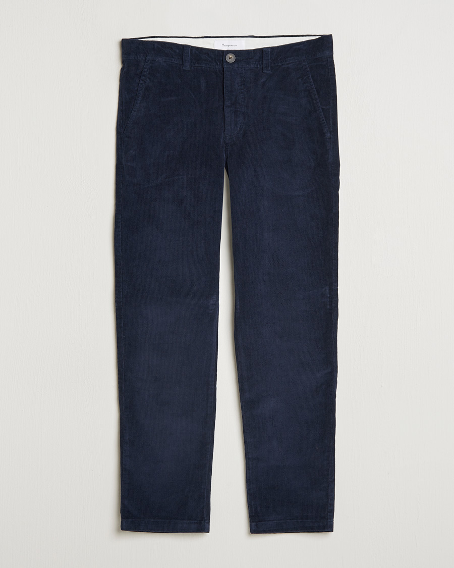 Herren | Hosen | KnowledgeCotton Apparel | Chuck Regular Cord Trousers Night Sky