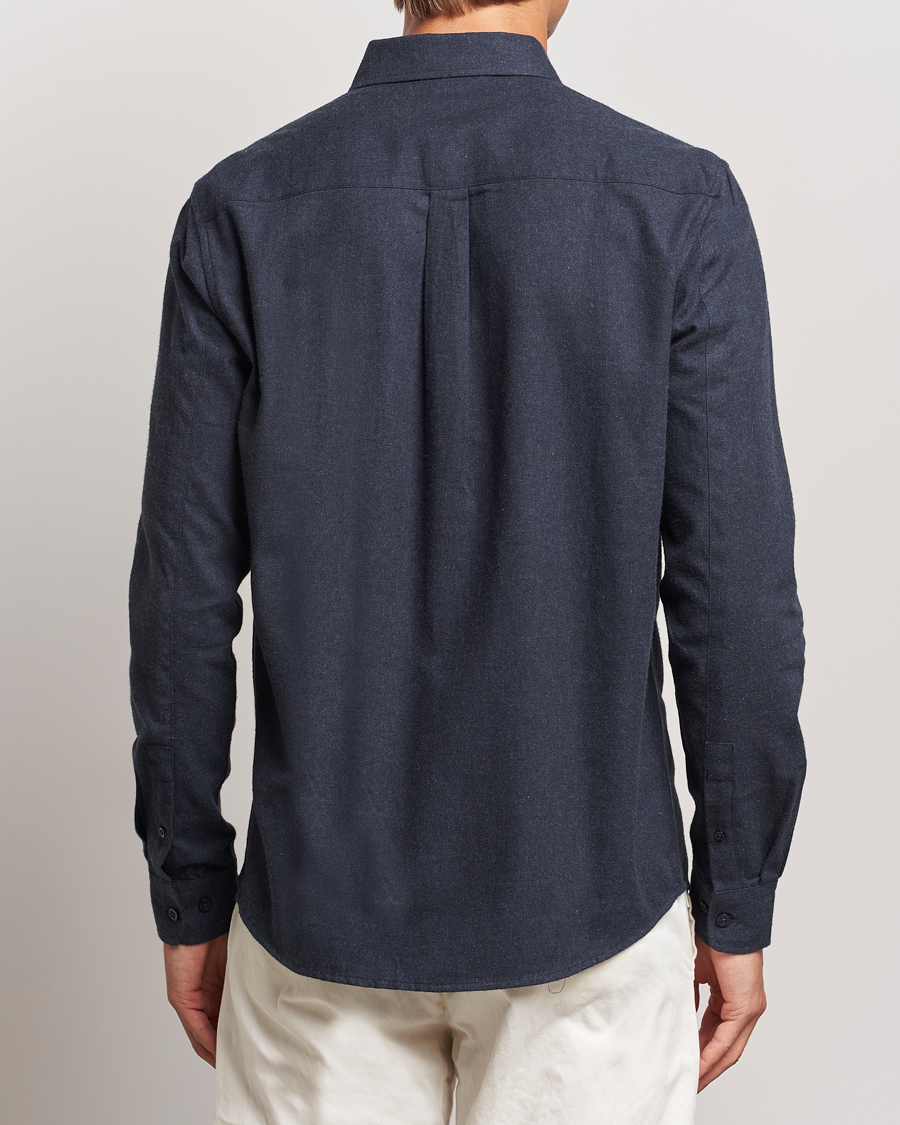 Herren | Hemden | KnowledgeCotton Apparel | Regular Fit Melange Flannel Shirt Navy