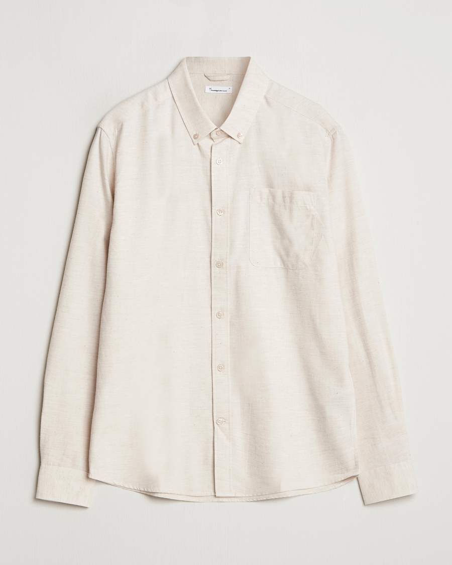 Herren | Hemden | KnowledgeCotton Apparel | Regular Fit Melange Flannel Shirt Greish