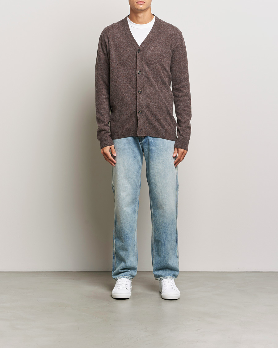 Herren | Pullover | KnowledgeCotton Apparel | Lambswool Cardigan Brown