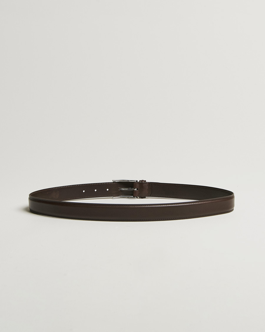 Herren | Gürtel | Anderson's | Structure Leather Suit Belt 3 cm Dark Brown
