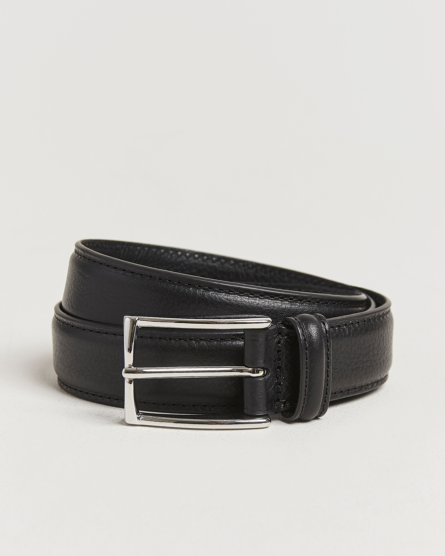 Herren | Gürtel | Anderson's | Structure Leather Suit Belt 3 cm Black