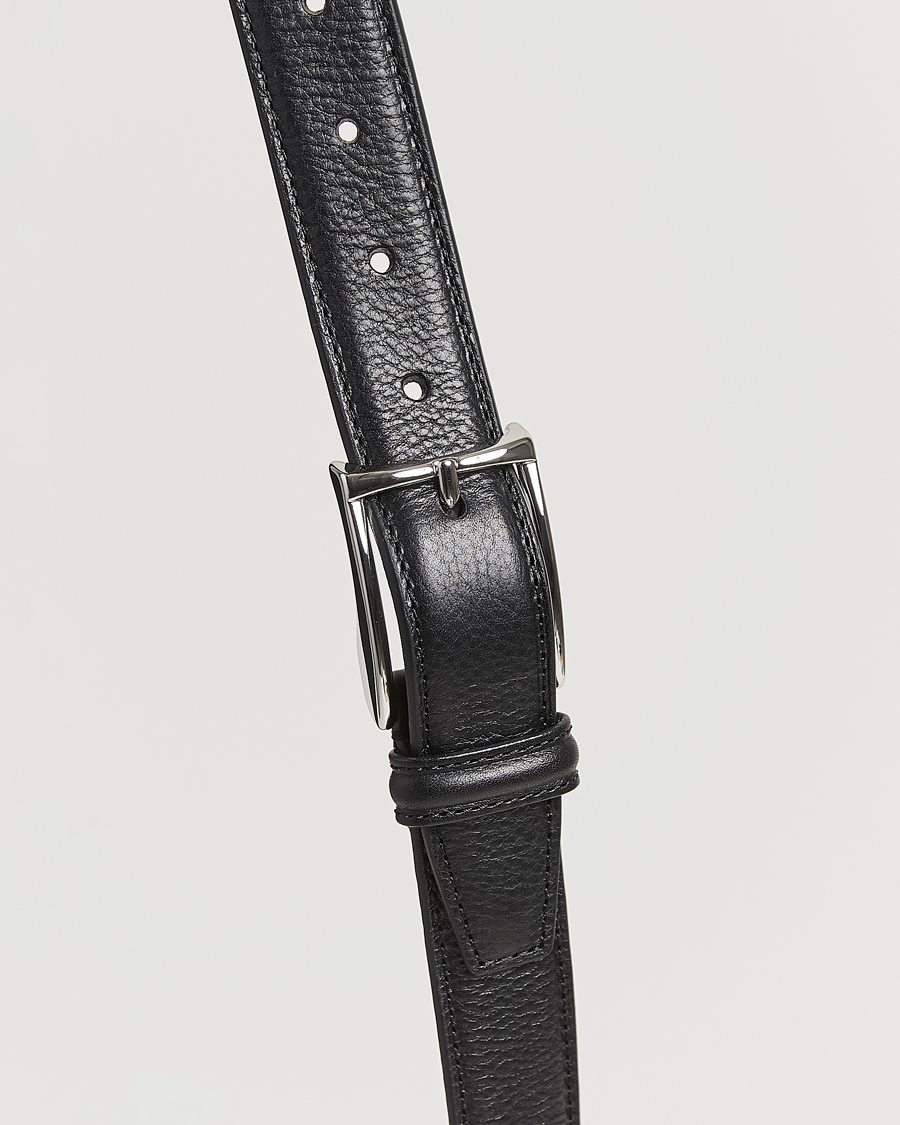 Herren | Gürtel | Anderson's | Structure Leather Suit Belt 3 cm Black