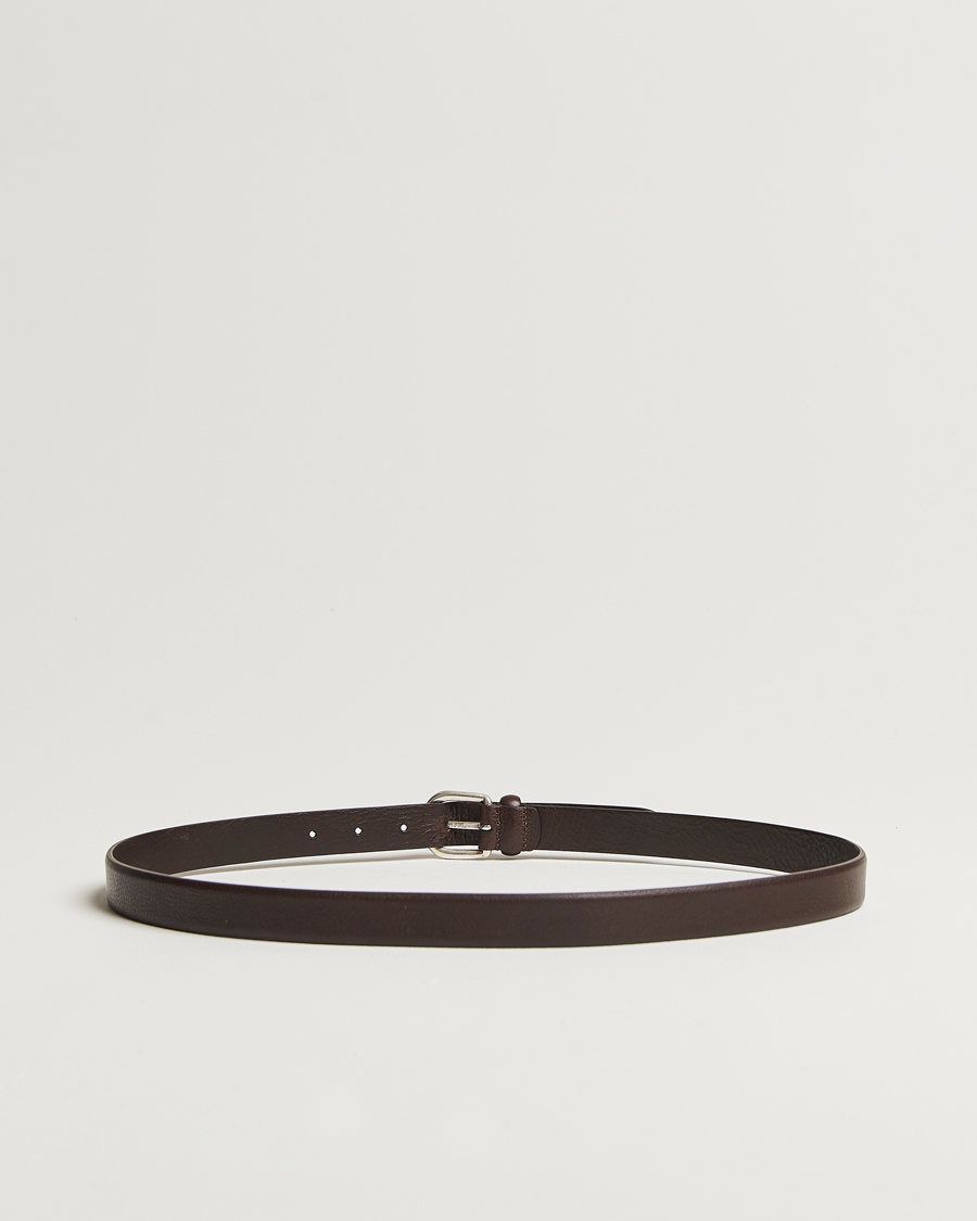 Herren | Gürtel | Anderson's | Grained Leather Belt 2,5 cm Dark Brown
