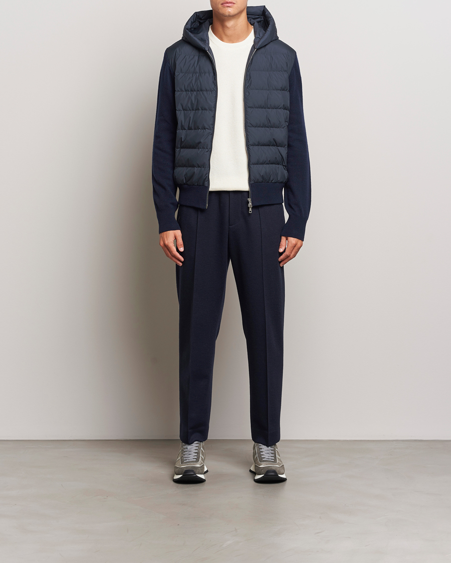 Herren | Jacken | Moncler | Full Zip Padded Hoodie Dark Blue