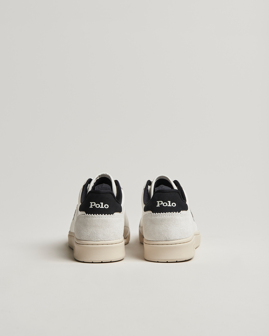 Herren | Polo Ralph Lauren Polo Court Sneaker Deckwash White/Black | Polo Ralph Lauren | Polo Court Sneaker Deckwash White/Black