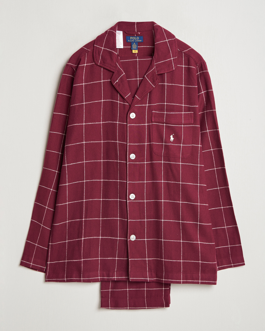 Herren | Polo Ralph Lauren Pyjama Set Damson Red Windowpane | Polo Ralph Lauren | Pyjama Set Damson Red Windowpane