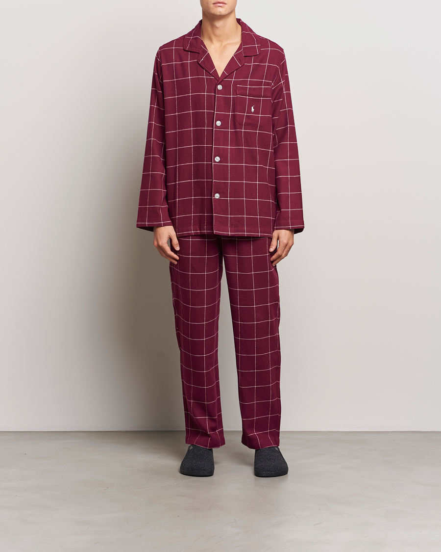 Herren | Polo Ralph Lauren Pyjama Set Damson Red Windowpane | Polo Ralph Lauren | Pyjama Set Damson Red Windowpane