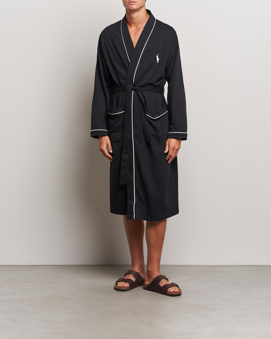 Herren | Polo Ralph Lauren Cotton Jersey Robe Black | Polo Ralph Lauren | Cotton Jersey Robe Black