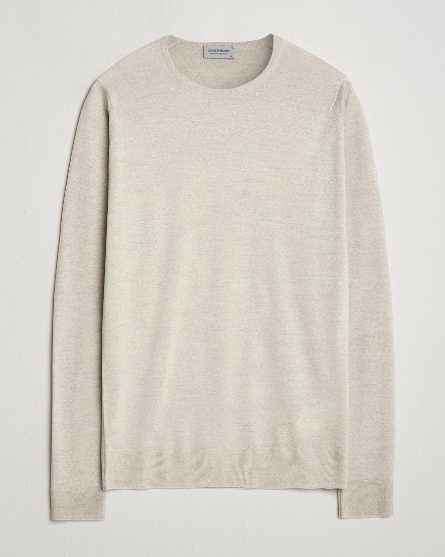 Herren | Pullover | John Smedley | Lundy Extra Fine Merino Crew Neck Grey Fleece