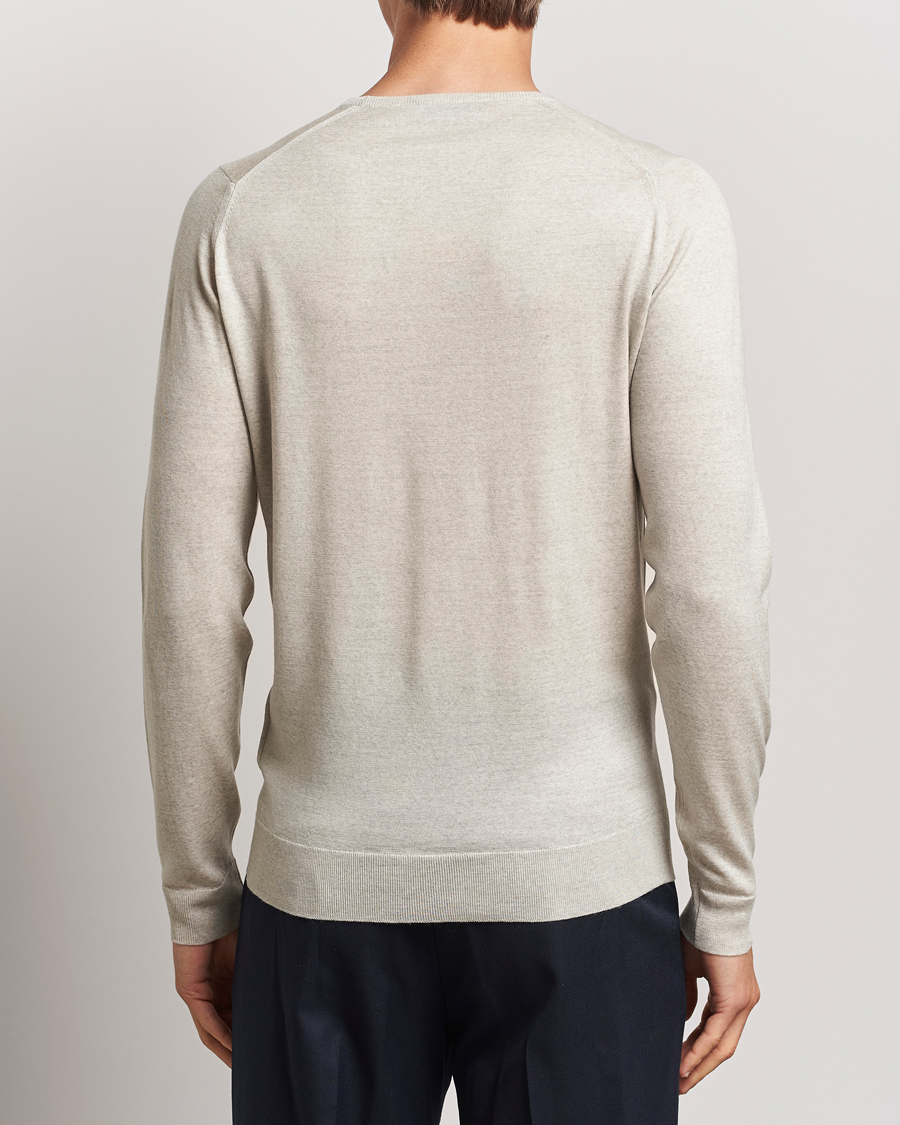 Herren | Pullover | John Smedley | Lundy Extra Fine Merino Crew Neck Grey Fleece