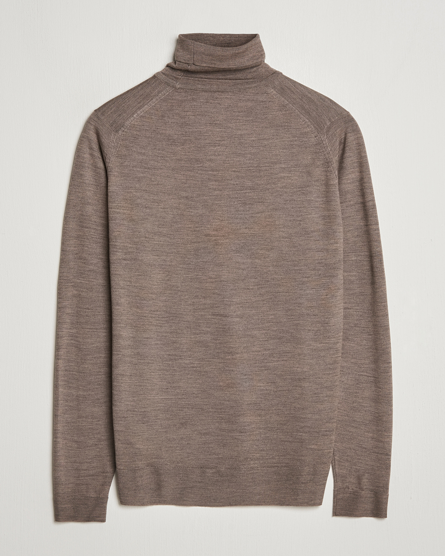 Herren | Pullover | John Smedley | Cherwell Extra Fine Merino Rollneck Mushroom Brown