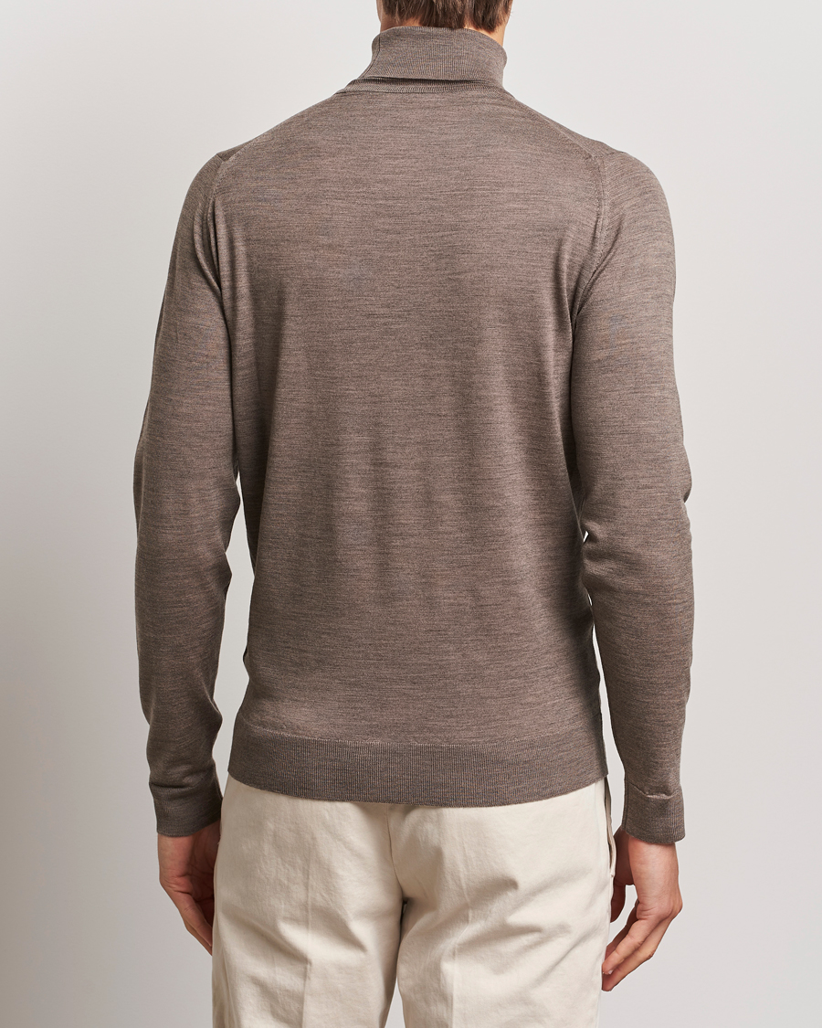 Herren | Pullover | John Smedley | Cherwell Extra Fine Merino Rollneck Mushroom Brown