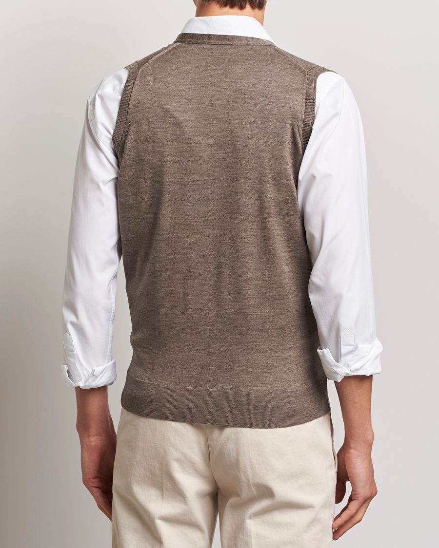 Herren | Pullover | John Smedley | Huntswood Slim Fit Waistcoat Mushroom Brown