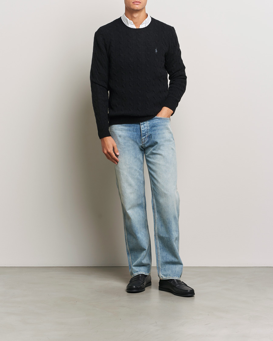 Herren | Pullover | Polo Ralph Lauren | Wool/Cashmere Cable Crew Neck Polo Black