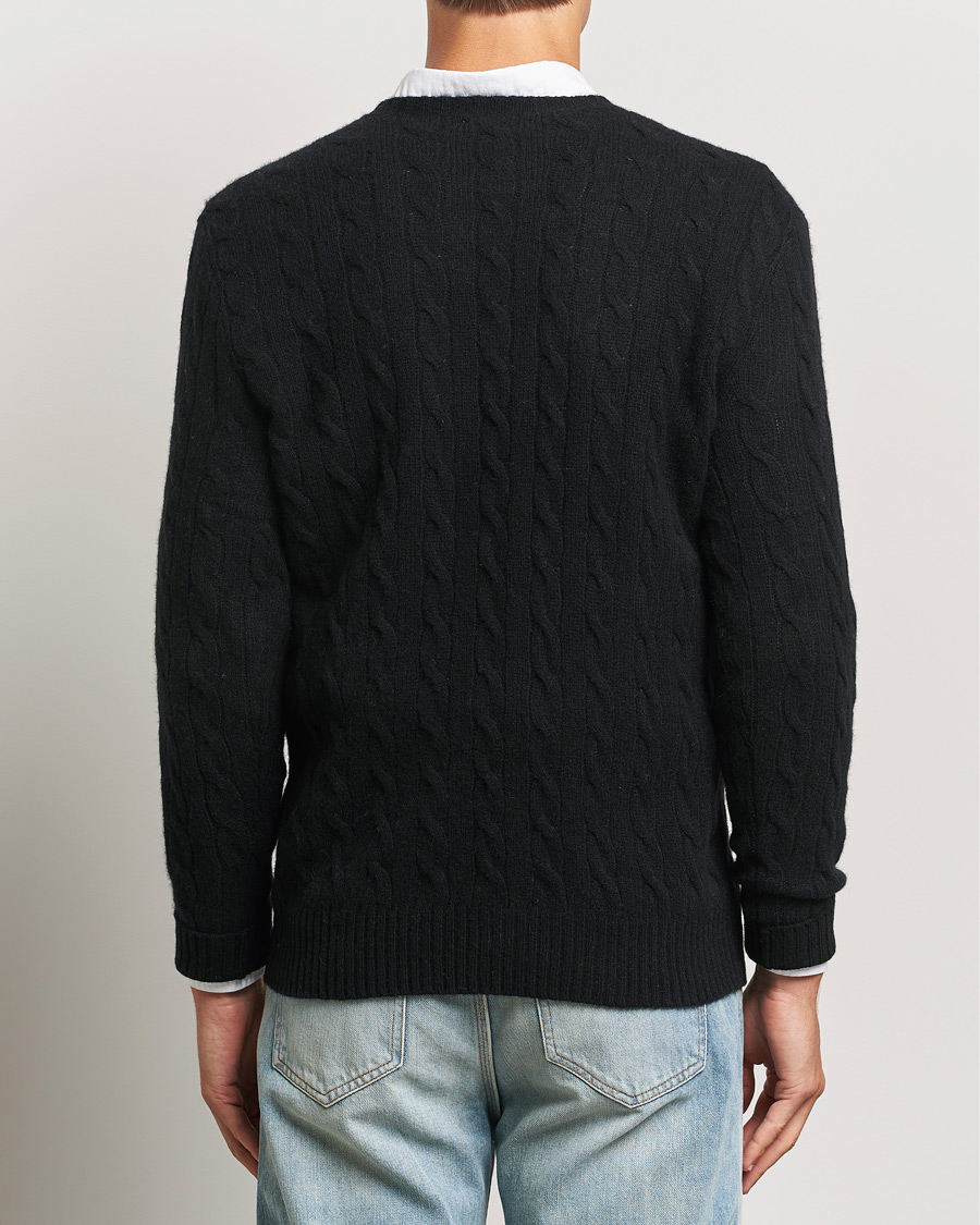 Herren | Pullover | Polo Ralph Lauren | Wool/Cashmere Cable Crew Neck Polo Black