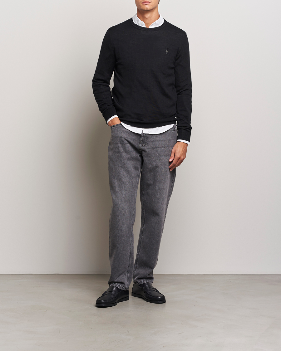 Herren | Pullover | Polo Ralph Lauren | Merino Crew Neck Pullover Polo Black