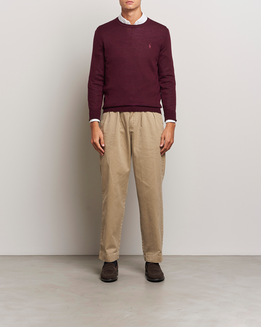 Herren | Pullover | Polo Ralph Lauren | Merino Crew Neck Pullover Aged Wine Heather