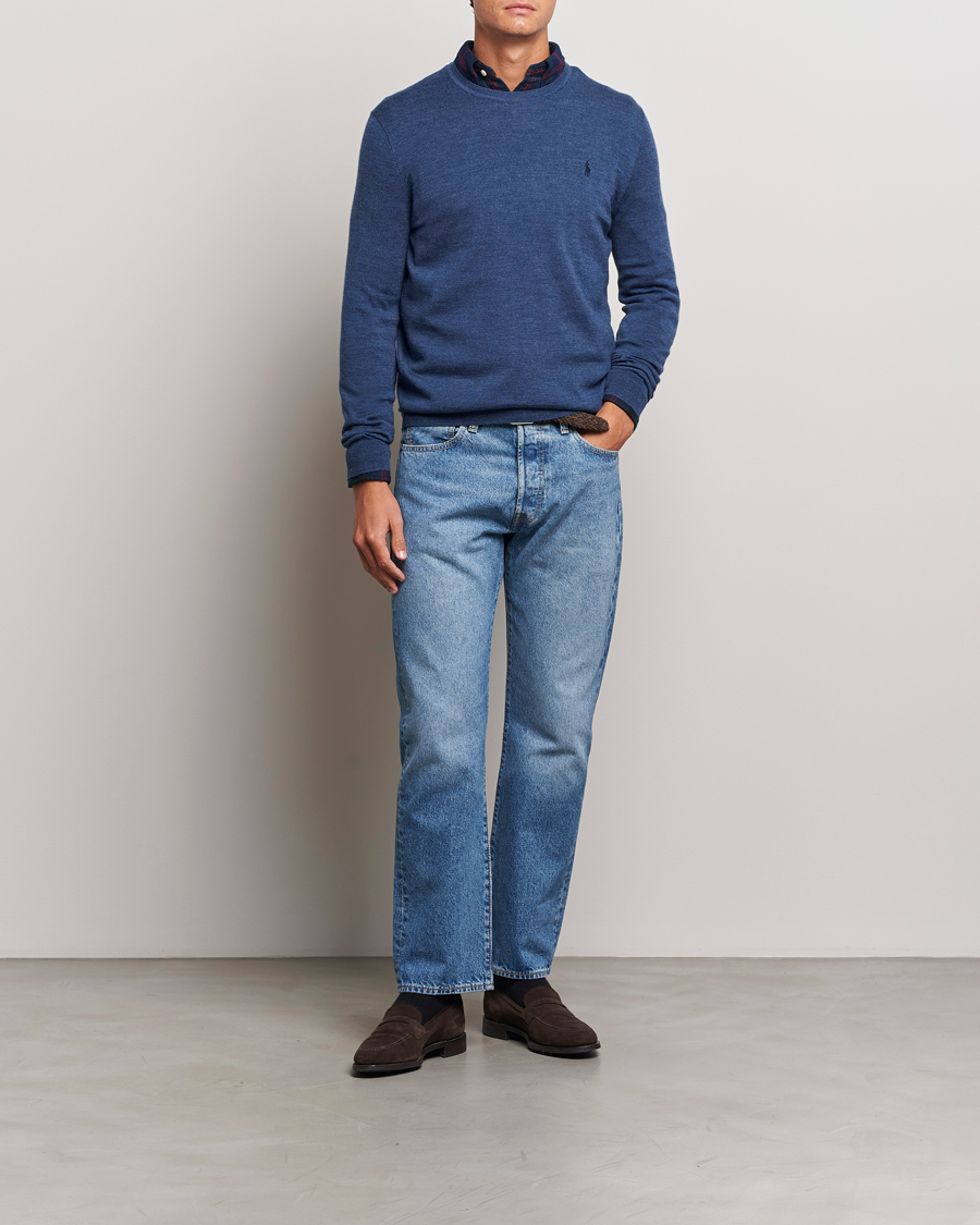 Herren | Pullover | Polo Ralph Lauren | Merino Crew Neck Pullover Rustic Navy Heather