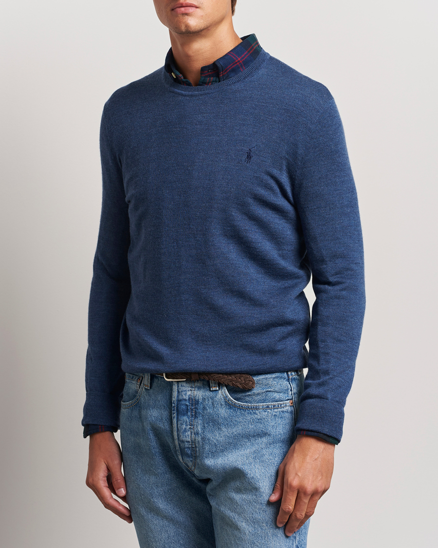 Herren | Pullover | Polo Ralph Lauren | Merino Crew Neck Pullover Rustic Navy Heather
