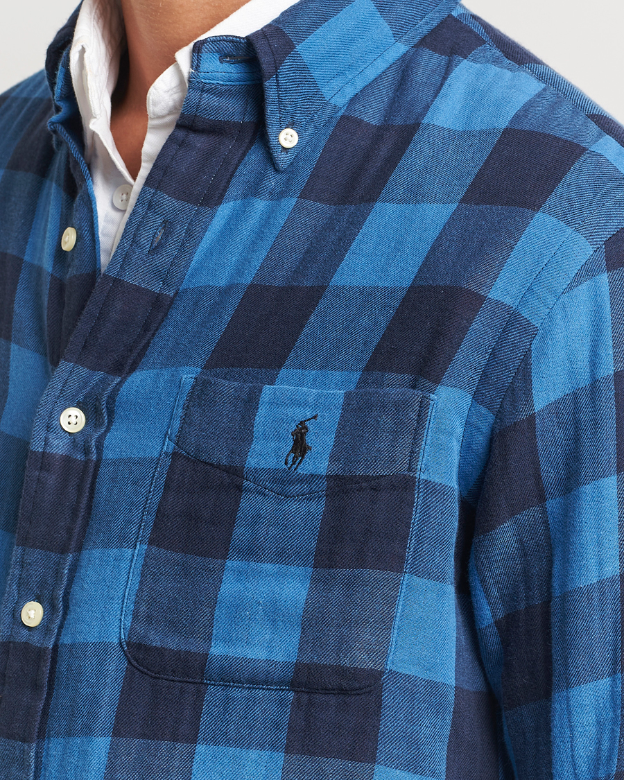 Polo Ralph Lauren Double Face Custom Fit Check Shirt Royal Black bei Care o
